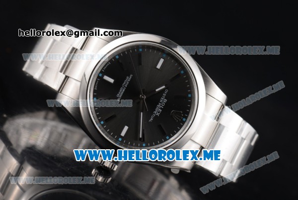 Rolex Oyster Perpetual Air King Clone Rolex 3132 Automatic Stainless Steel Case/Bracelet with Dark Rhodium Dial and Stick Markers - 1:1 Original (JF) - Click Image to Close